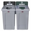 Rubbermaid Commercial Slim Jim Recycling Station 1-Stream, Compost Collection Station, 33 gal, Resin, Gray 2171555